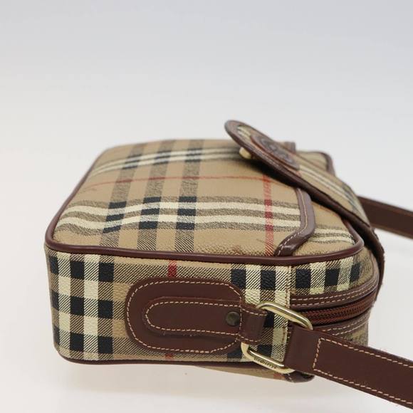 Burberrys Nova Check Shoulder Bag PVC Leather Beige Auth mr265 - Picture 5 of 16